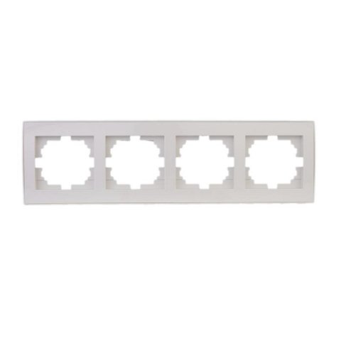 Рамка 4-ая горизонтальная Lezard Rain белая 703-0202-149