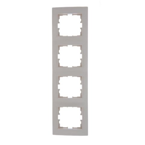 Рамка 4-ая вертикальная Lezard Karina кремовая 707-0300-154