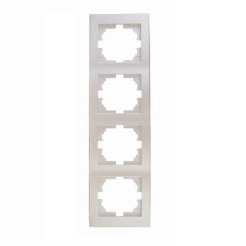 Рамка 4-ая вертикальная Lezard Rain белый жемчуг 703-3030-154