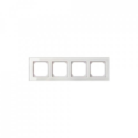 Рамка 4-постовая Liregus Epsilon стекло белое глянцевое 28-254