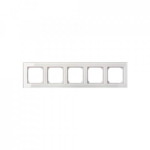 Рамка 5-постовая Liregus Epsilon стекло белое глянцевое 28-255