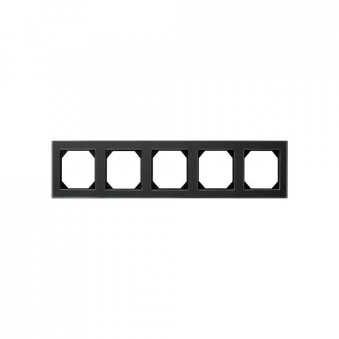 Рамка 5-постовая Liregus Epsilon стекло чёрное 28-240