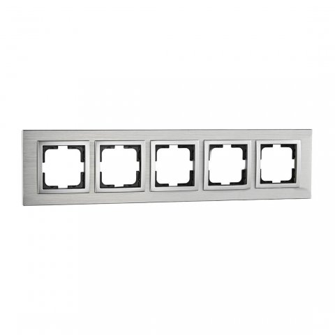 Рамка 5-постовая Mono Electric Style Aluminium серебро 107-800000-164