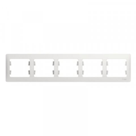 Рамка 5-постовая Schneider Electric Glossa белая GSL000105