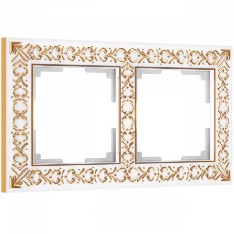 Рамка на 2 поста Werkel Antik белое золото W0021523 4690389158230