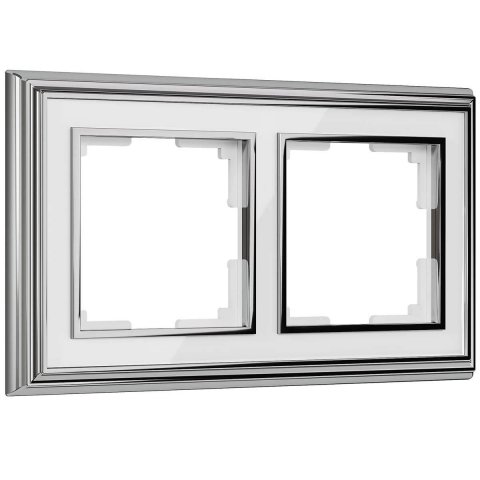 Рамка на 2 поста Werkel хром/белый W0021331 4690389159176