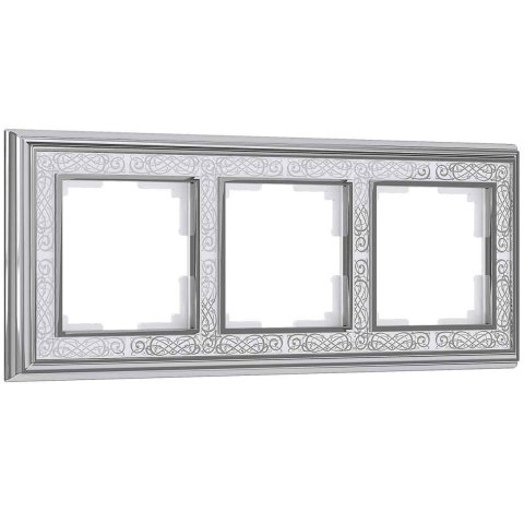 Рамка на 3 поста хром/белый Werkel W0031431 4690389159428