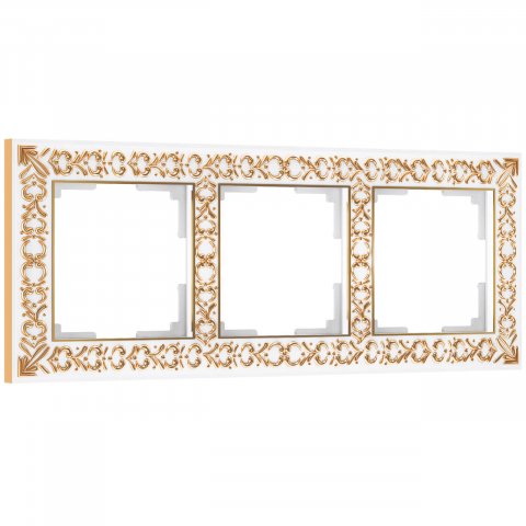 Рамка на 3 поста Werkel Antik белое золото W0031523 4690389158254