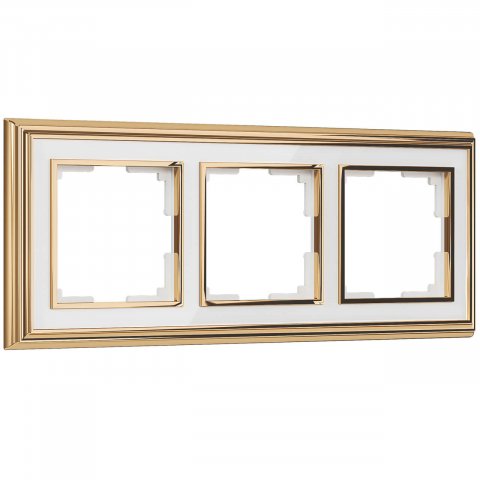 Рамка на 3 поста Werkel Palacio золото/белый W0031329 4690389159206