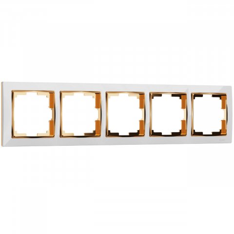 Рамка на 5 постов Werkel Snabb белый/золото W0051933 4690389161049