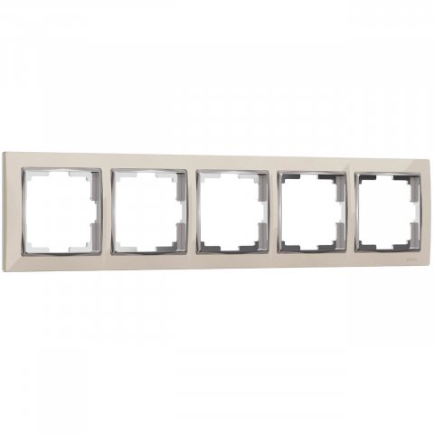 Рамка на 5 постов Werkel Snabb слоновая кость/хром W0051903 4690389161018