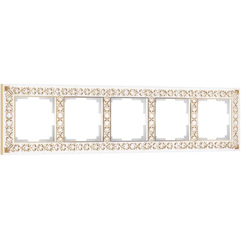 Рамка Werkel Antik на 5 постов белое золото W0051523 4690389158292