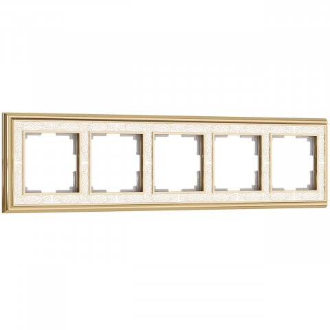 Рамка Werkel Palacio Gracia на 5 постов золото/белый W0051429 4690389159466