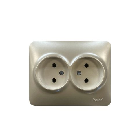 Розетка 2-ая без зазем. Lezard Karina Life белый жемчуг 708-3000-128B
