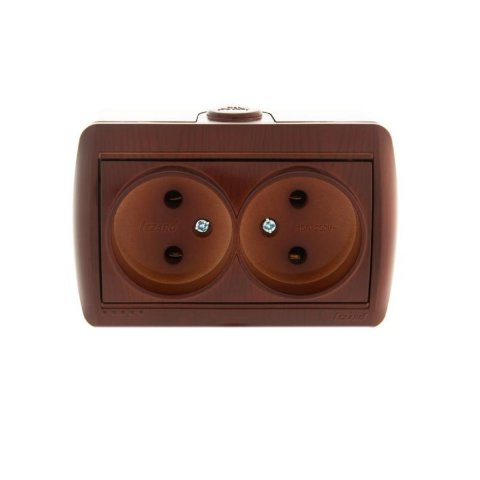 Розетка 2-ая без зазем. Lezard Nata вишня 710-0600-128