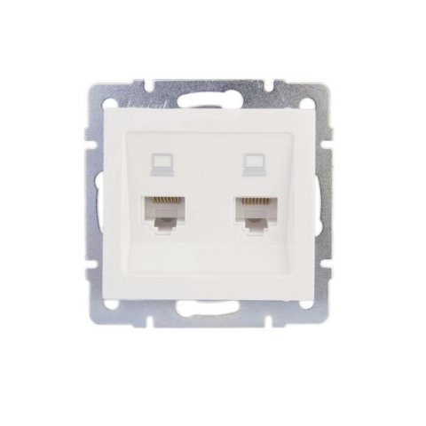 Розетка 2-ая компьютерная Lezard Rain белая 703-0288-141