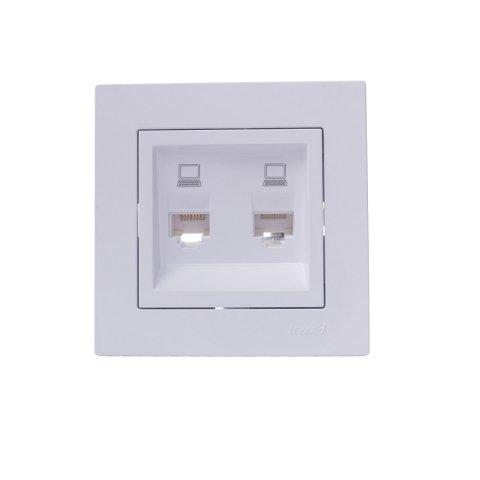 Розетка 2-ая компьютерная Lezard Vesna белая 742-0288-141