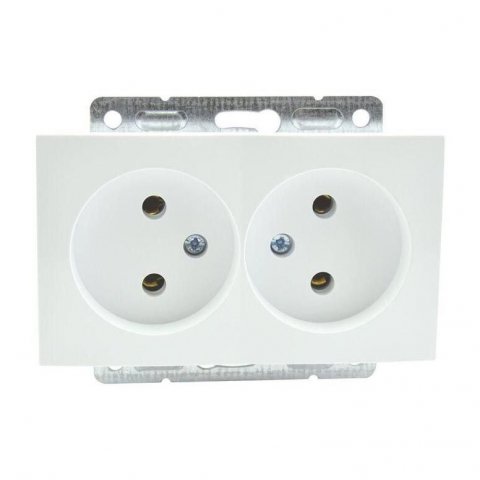 Розетка 2К двойная Mono Electric Despina/ Larissa 16A 250V винтовое подключение слоновая кость 500-000105-121