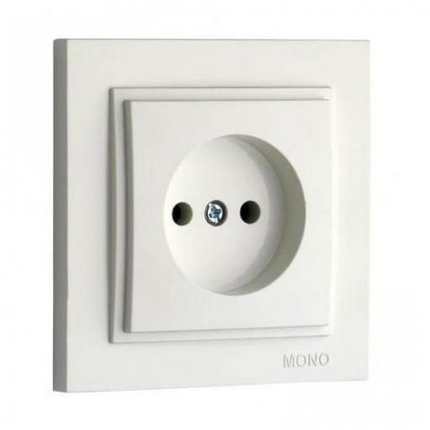 Розетка 2К Mono Electric Despina 16A 250V винтовое подключение белый 102-190022-116