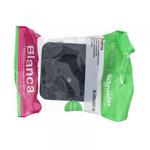 Розетка 2К Schneider Electric Blanca 16A 250V антрацит BLNRA000116