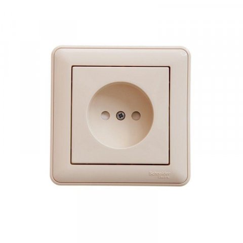 Розетка 2К Schneider Electric W59 16A 250V со шторками слоновая кость RS16-151-28