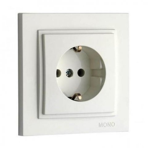 Розетка 2К+З Mono Electric Despina 16A 250V винтовое подключение белый 102-190021-117