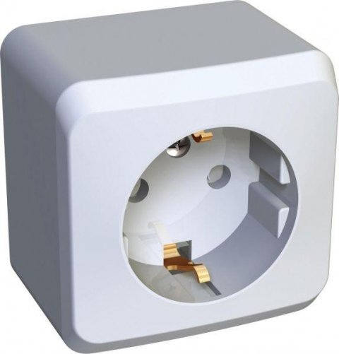 Розетка 2К+З Schneider Electric Этюд 16A 250V со шторками белая PA16-004B