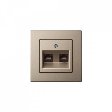 Розетка 2хRJ45 Liregus Epsilon шампань 28-3162