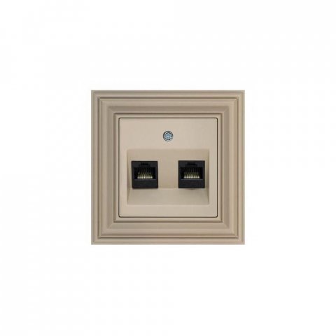 Розетка 2хRJ45 Liregus Retro кремовый омбре 29-137