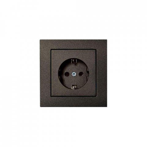 Розетка 2P+E Liregus Epsilon антрацит 28-106