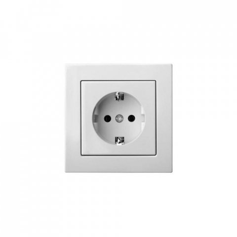 Розетка 2P+E Liregus Epsilon белый 28-016