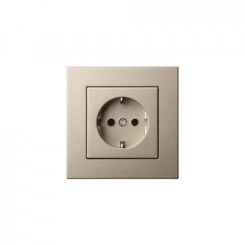 Розетка 2P+E Liregus Epsilon шампань 28-310