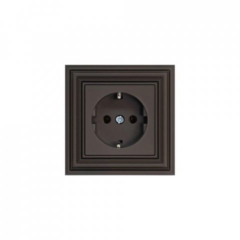 Розетка 2P+E Liregus Retro коричневый омбре 29-021