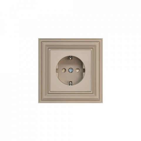 Розетка 2P+E Liregus Retro кремовый омбре 29-124