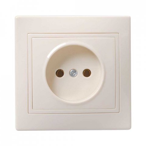 Розетка 2P IEK Kvarta кремовая ERK13-K33-10-DM