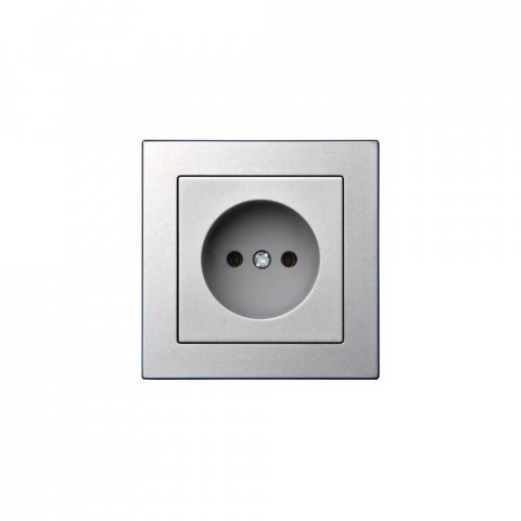 Розетка 2P Liregus Epsilon серебро 28-175