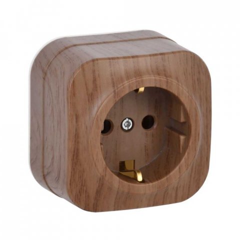 Розетка 2P+PE IEK Glory дуб ERH11-K24-16