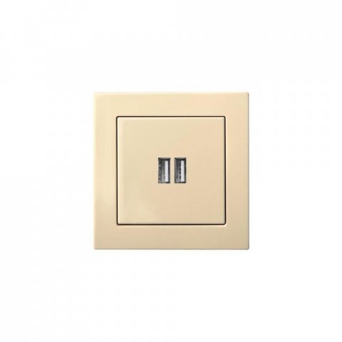Розетка 2xUSB Liregus Epsilon бежевый 28-0712