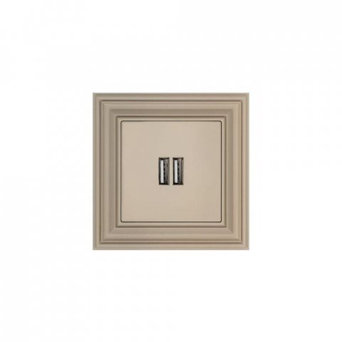 Розетка 2xUSB Liregus Retro кремовый омбре 29-117