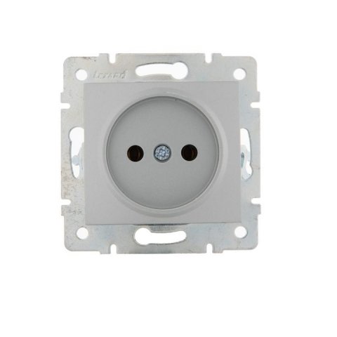 Розетка без зазем. Lezard Karina серебро 707-4388-121