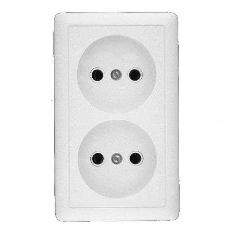 Розетка двойная 2К Schneider Electric Хит 16A 250V белая RA16-237-B