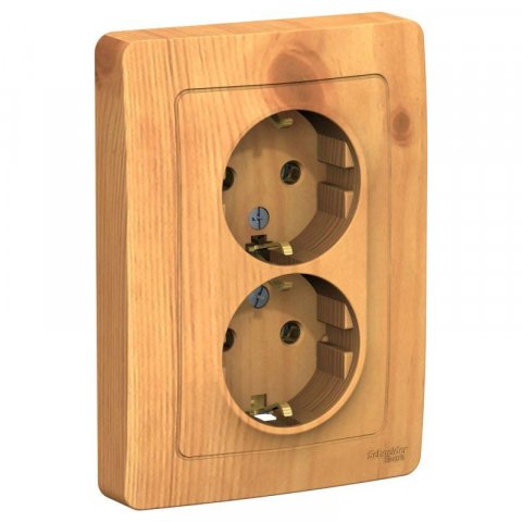 Розетка двойная 2К+З Schneider Electric Blanca 16A 250V ясень BLNRS001025