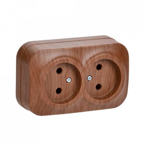 Розетка двойная 2P IEK Glory дуб ERH20-K24-10