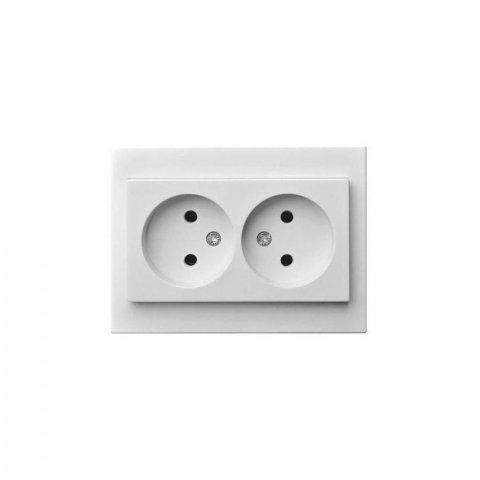 Розетка двойная 2P Liregus Epsilon белый 28-020