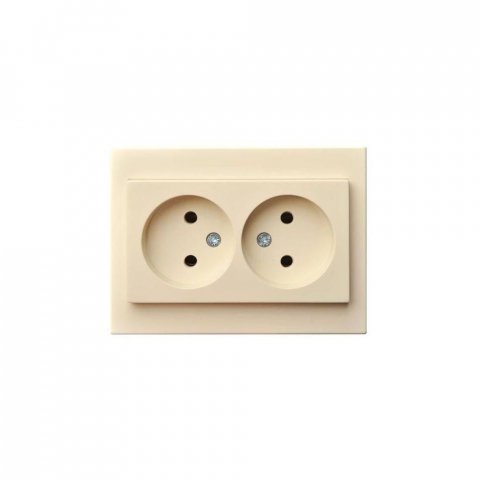 Розетка двойная 2P Liregus Epsilon бежевый 28-070