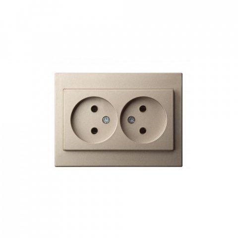 Розетка двойная 2P Liregus Epsilon шампань 28-311