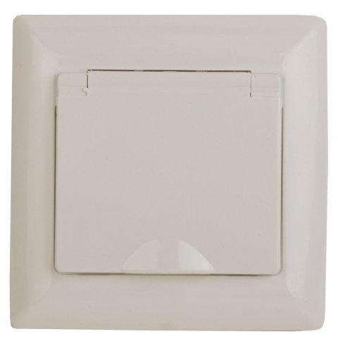 Розетка ЭРА Intro Solo Schuko 2P+E 16A 250V с крышкой слоновая кость 4-203-02 Б0043320