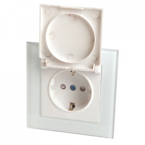 Розетка Feron Stekker Катрин с/з 16A 250V с крышкой защитной шторкой белый GLS16-7012-01 39245