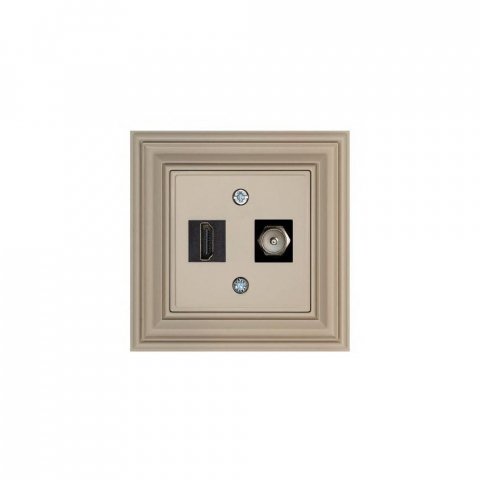 Розетка HDMI/TV Liregus Retro кремовый омбре 29-139