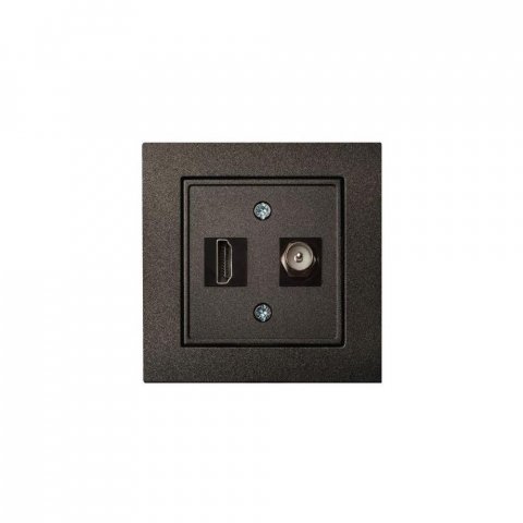 Розетка HDMI/TV оконечная Liregus Epsilon антрацит 28-1132